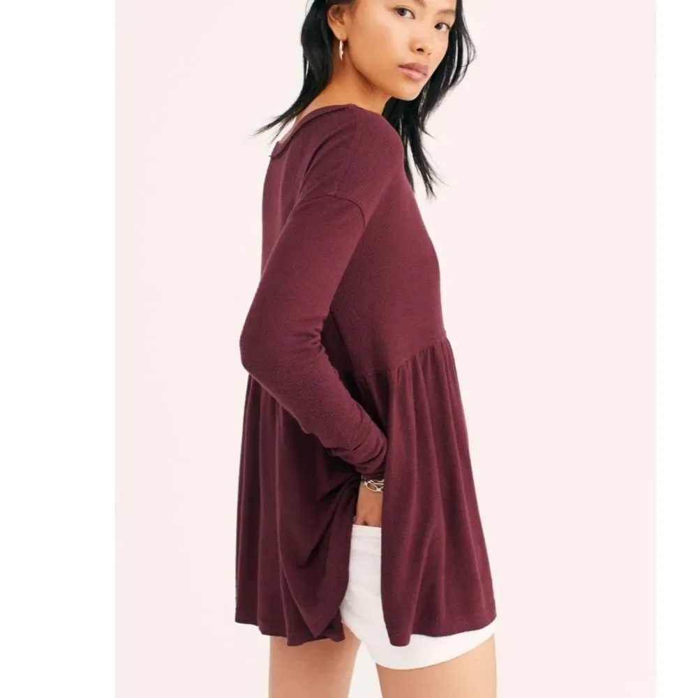 NWT Free People Forever Your Girl Babydoll Tee
